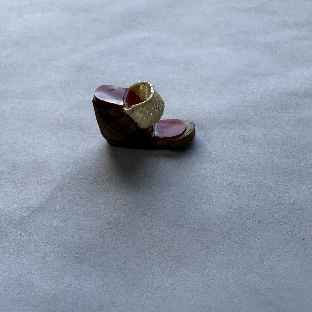 Barbie Gold And‎ Red Wedge Shoe—Single